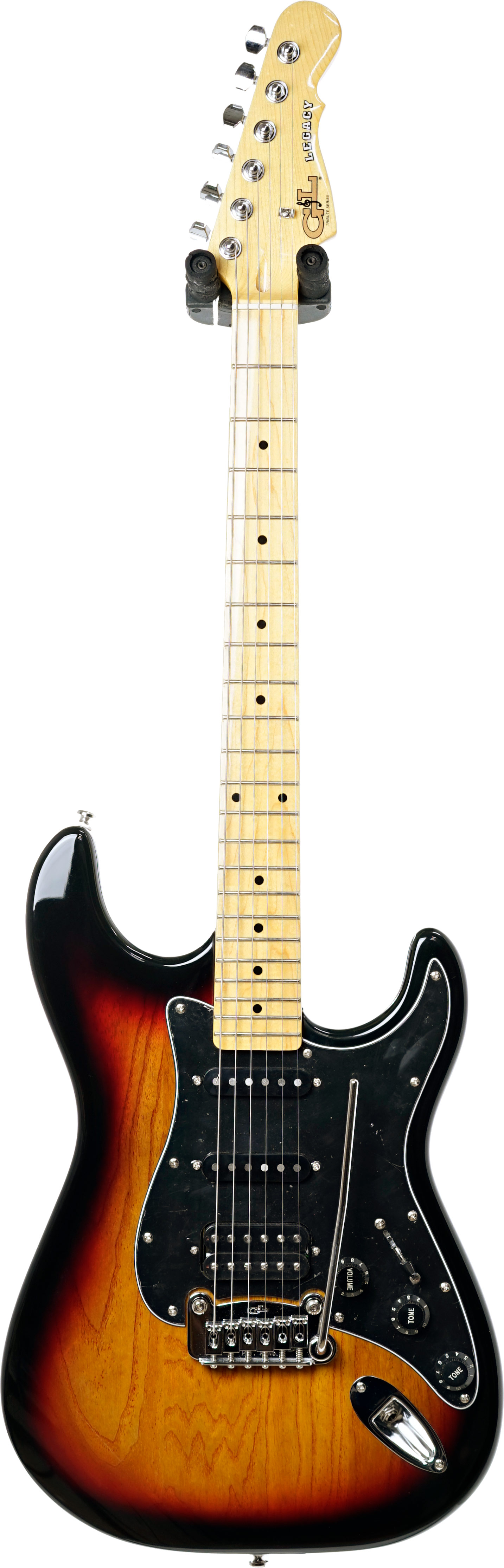 G&L Tribute Legacy HSS 3 Tone Sunburst Black Pickguard MN (Ex-Demo) #190609495