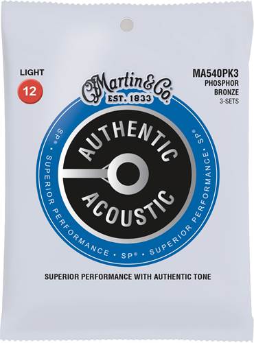 Martin Authentic Acoustic - SP - Phosphor Bronze 3 Pack Light (12-54)