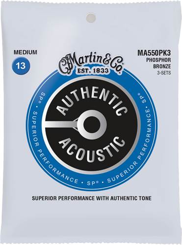 Martin Authentic Acoustic - SP - Phosphor Bronze 3 Pack Medium (13-56)