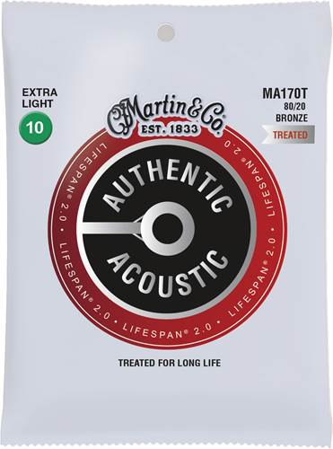 Martin Authentic Acoustic - LifeSpan 2.0 - 80/20 Bronze Extra Light (10-47)