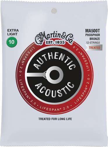 Martin Authentic Acoustic - LifeSpan 2.0 - Phosphor Bronze 12 String Extra Light (10-47)