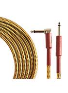 TOURTECH TTGC-10-BTW-SR 3m/10ft Braided Tweed Straight to Angled Guitar Cable