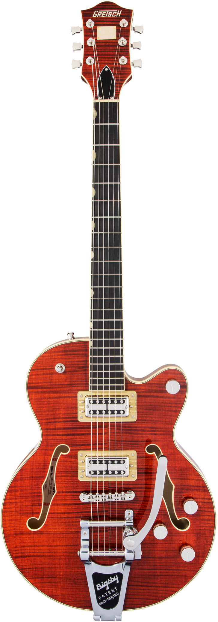 Gretsch G6659TFM Players Edition Broadkaster Jr. Center Block Single-Cut with String-Thru Bigsby Bourbon Flame
