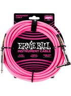 Ernie Ball 25Ft Straight-Angle Braided Neon Pink