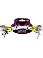 Ernie Ball 6in Pancake Patch Cable 3Pk White