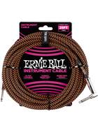 Ernie Ball 25Ft Straight-Angle Braided Black-Orange