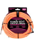 Ernie Ball 25Ft Straight-Angle Braided Neon Orange