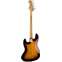 Squier Classic Vibe 60s Fretless Jazz Bass 3 Tone Sunburst Indian Laurel Fingerboard Back View