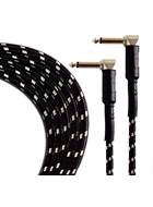 TOURTECH TTGC-6-BBKGR-RR 2m/6ft Braided Black Tweed Right Angle to Right Angle Patch Cable