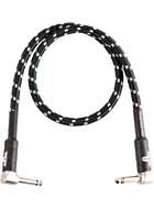 TOURTECH TTGC-2-BBKGR-RR 0.6m/2ft Braided Black Tweed Right Angle to Right Angle Patch Cable