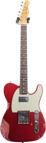 Fender Custom Shop 1960s HS Tele Heavy Relic Aged Candy Apple Red over Pink Paisley #CZ541994