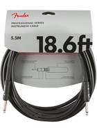 Fender Professional Series 18.6ft Straight Instrument Cable, Black