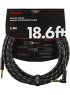 Fender Deluxe Series 18.6ft Straight/Angled Instrument Cable, Black Tweed