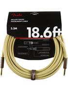 Fender Deluxe Series 18.6ft Straight Instrument Cable, Tweed