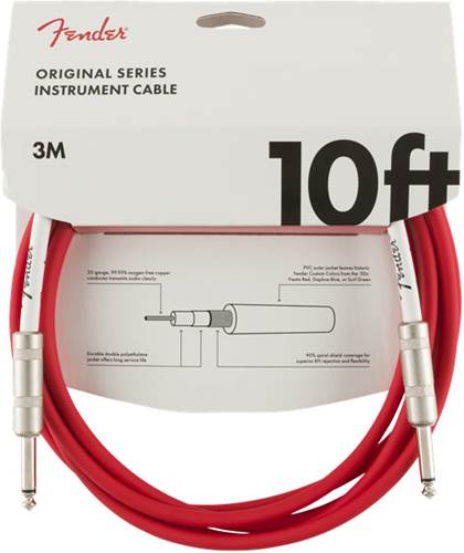 Fender Original Series 10ft Instrument Cable, Fiesta Red