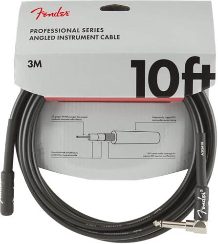 Fender Professional Series 10ft Straight/Angled Instrument Cable, Black