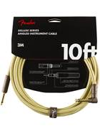 Fender Deluxe Series 10ft Straight/Angled Instrument Cable, Tweed