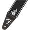 Fender Weighless Running Logo Strap, Black and White Front View
