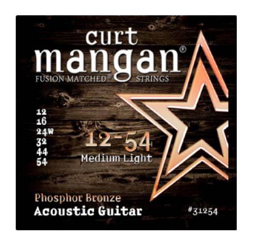 Curt Mangan 31254 Phosphor Bronze Acoustic Medium Light 12-54