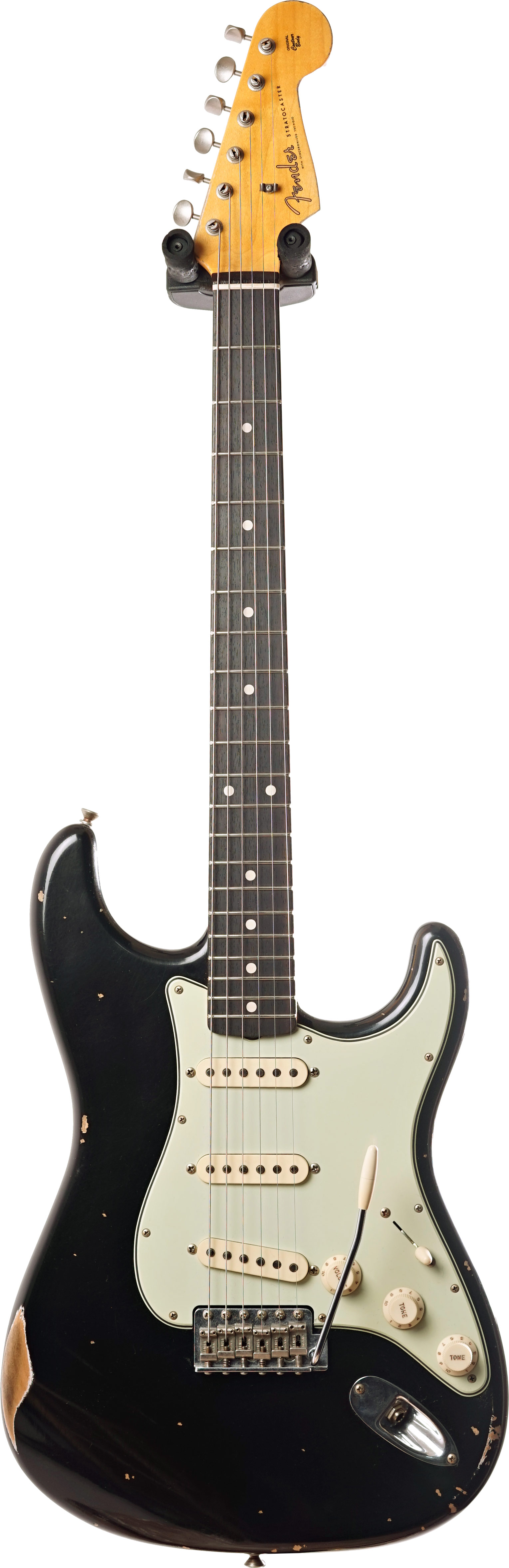 Fender Custom Shop 1960 Strat Relic Black RW #R98482 | guitarguitar