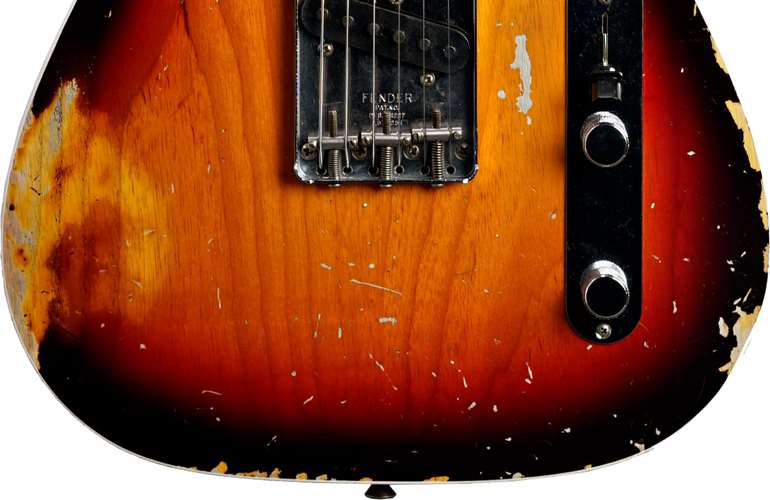Fender Custom Shop 1967 HS Telecaster Heavy Relic Chocolate 3 Tone Sunburst AA Flame Maple Fingerboard Masterbuilt by Dennis Galuszka #R97639 Fender Custom Shop 1967 HS Telecaster Heavy Relic Chocolate 3 Tone Sunburst AA Flame Maple Fingerboard Masterbuilt by Dennis Galuszka #R97639