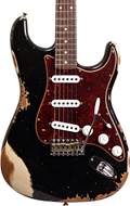 Fender Custom Shop 1961 Strat HEAVY RELIC Black over Desert Sand RW Master Builder Designed by Dale Wilson #R100391