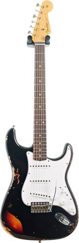 Fender Custom Shop 1961 Stratocaster Heavy Relic Black over 3 Tone Sunburst Rosewood Fingerboard Master Builder Designed by Dale Wilson #R96926