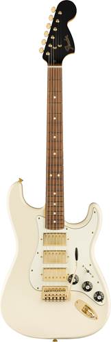 Fender Mahogany Blacktop 3 Humbucker Strat Olympic White with Gold Hardware PF 