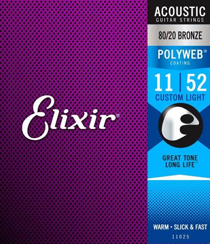 Elixir E11025 Acoustic Polyweb Custom Light 11-52