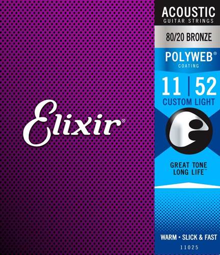Elixir E11025 Acoustic Polyweb Custom Light 11-52 Elixir E11025 Acoustic Polyweb Custom Light 11-52
