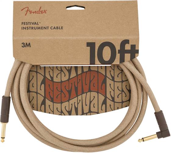Fender Festival 10ft Instrument Cable, Natural Pure Hemp
