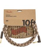 Fender Festival 10ft Instrument Cable, Brown Stripe Pure Hemp