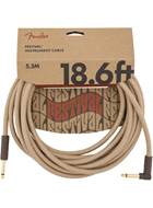 Fender Festival 18.6ft Instrument Cable, Natural Pure Hemp