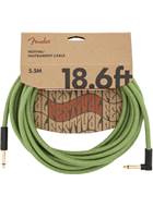 Fender Festival 18.6ft Instrument Cable, Green Pure Hemp