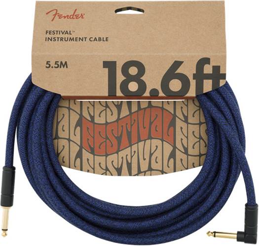 Fender Festival 18.6ft Instrument Cable, Blue Dream