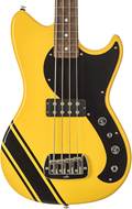G&L USA Fallout Short Scale Bass Racing Yellow with Black Racing Stripe