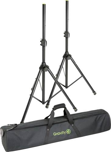 Gravity Set of 2 Speaker Stands with Carrying Bag