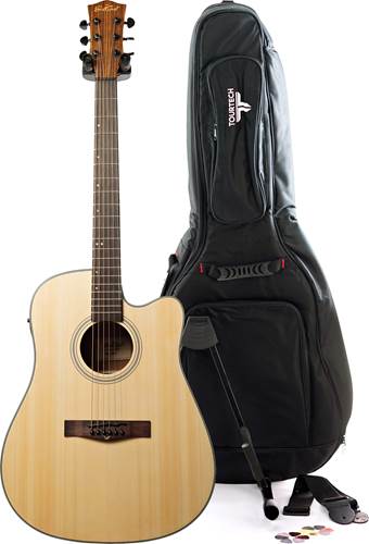 EastCoast D1CE Satin Natural Acoustic Guitar Pack