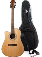 EastCoast D1SCEL Satin Natural LH Acoustic Guitar Pack
