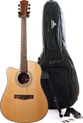 EastCoast D1SCEL Satin Natural LH Acoustic Guitar Pack