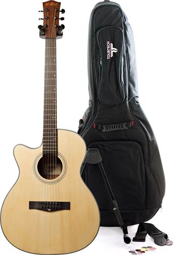 EastCoast G1CEL Satin Natural Left Handed Acoustic Guitar Pack