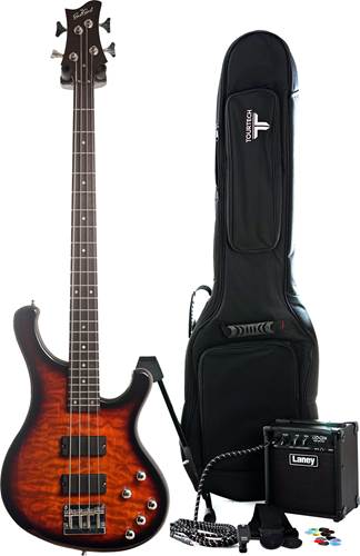 EastCoast B210 2 Tone Sunburst Bass Guitar Pack