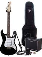 EastCoast GS100H Black Metallic (White Pickguard) Electric Guitar Pack