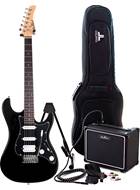 EastCoast GS100H Black Metallic Electric Guitar Pack