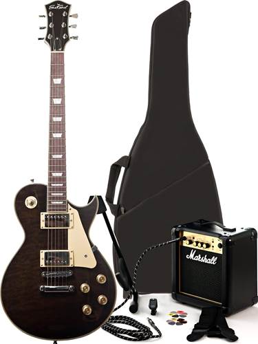 EastCoast GL130 Trans Black and MG10 Electric Guitar Pack