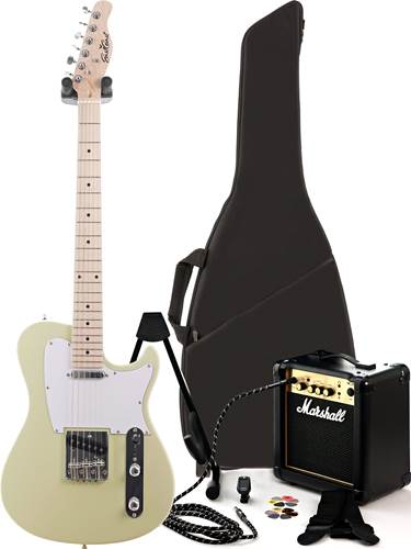 EastCoast GT100 Smashed Avocado (White Pickguard) and MG10 Electric Guitar Pack
