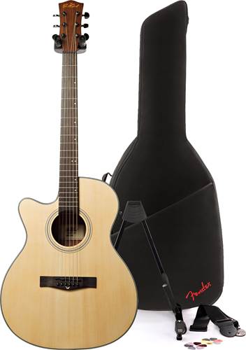 EastCoast G1CEL Natural LH with Fender Bag Acoustic Guitar Pack