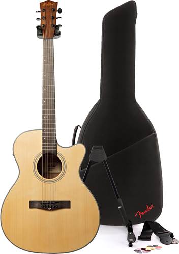 EastCoast G1CE Natural with Fender Bag Acoustic Guitar Pack