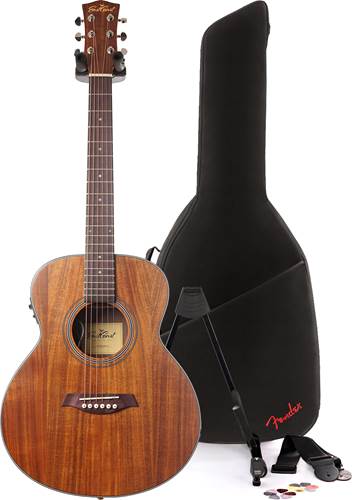 EastCoast GSM Koa E Mini with Fender Bag Acoustic Guitar Pack