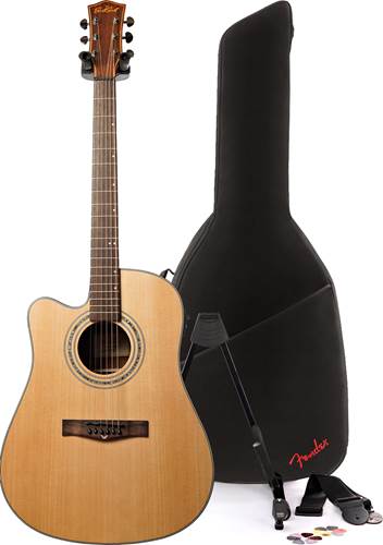 EastCoast D1SCEL Natural LH with Fender Bag Acoustic Guitar Pack